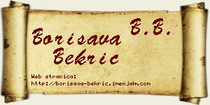 Borisava Bekrić vizit kartica
